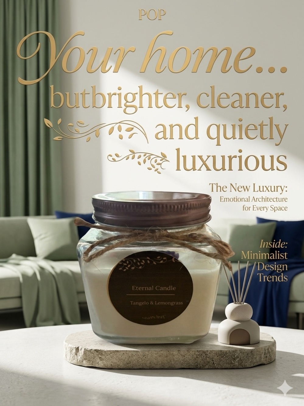 Large 14oz Scented Candle Tangelo & Lemongrass | Luxury Home Fragrance